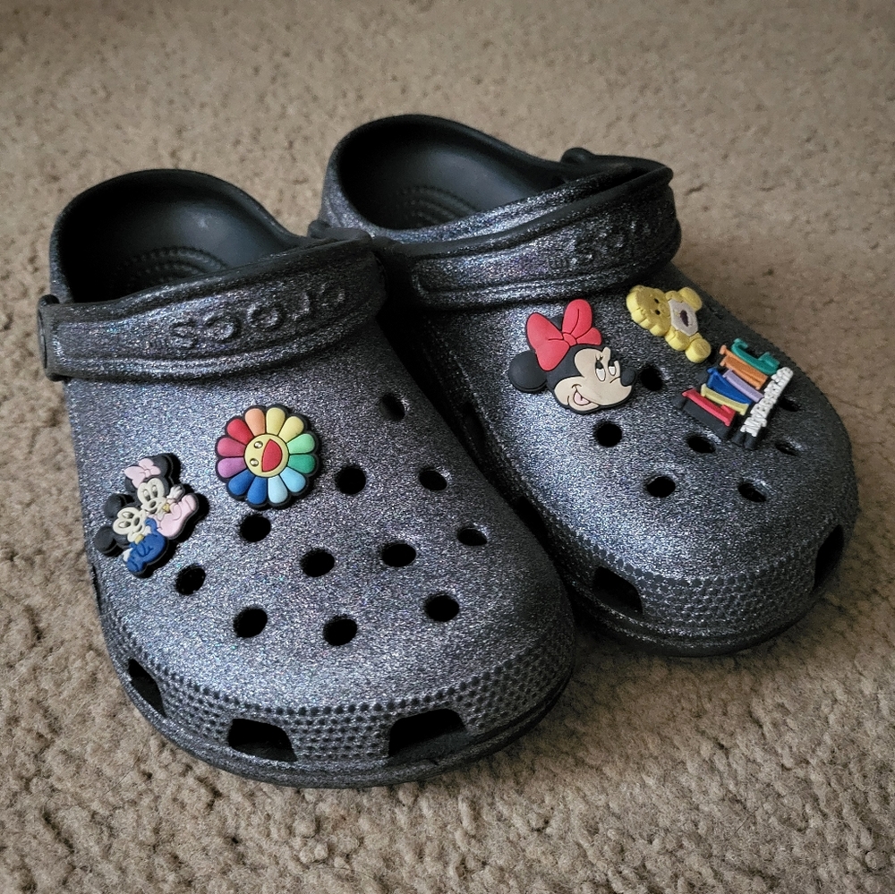 Girls glitter crocs size 3